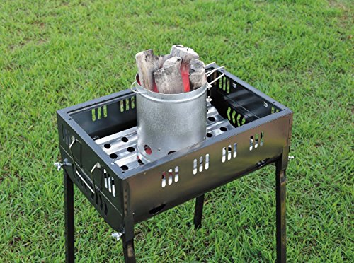 【Amazon.co.jp 限定】 キャプテンスタッグ(CAPTAIN STAG) 火起こし 火消し 大型 火消し壺 火起こし器 セット UY-7023 シルバー 外径190×高さ240mmの特徴・詳細 画像