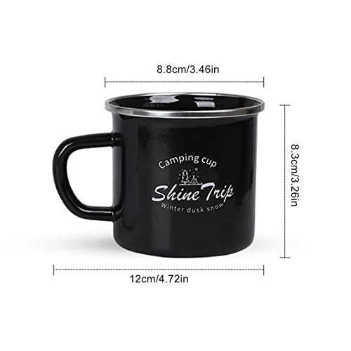 ポータブルキャンプマグカップ、ティーエナメルマグキャンプ飲料カップ、コーヒーキャンプエナメルティーカップ屋内および屋外アクティビティのためのギフト(Black)の特徴・詳細 画像