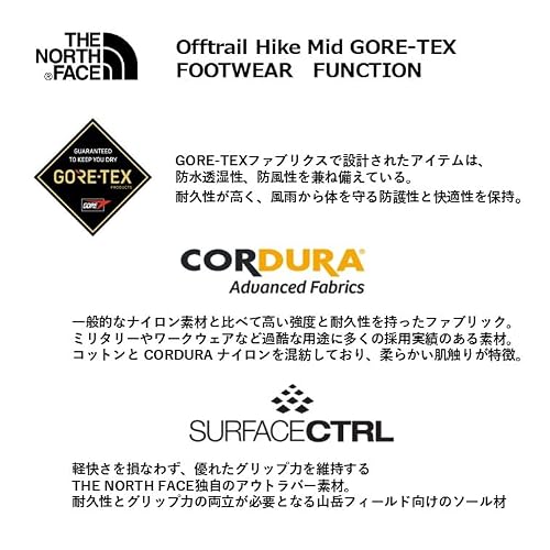 [THE NORTH FACE] Offtrail Hike Mid GORE-TEX TNFブラック/TNFホワイト 9の詳細・まとめ 画像