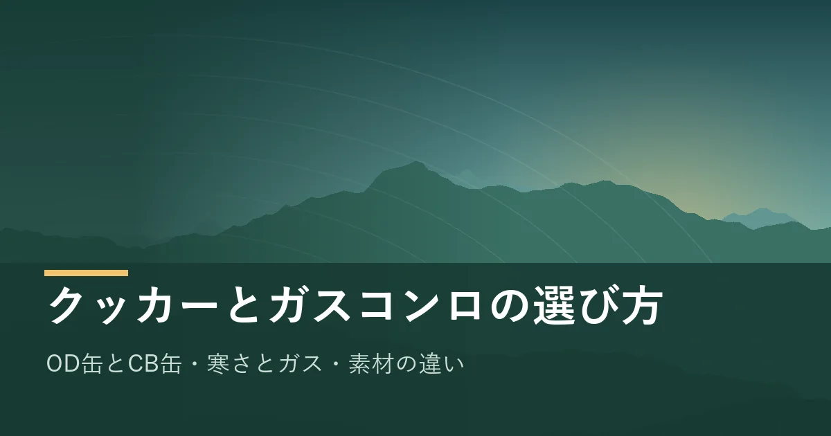 登山用クッカーとガスコンロの選び方のイメージ